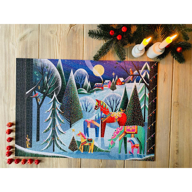 A DALA WINTER 1000 piece jigsaw puzzle-Puslespill-Penny Puzzle-Kvalitetstid AS