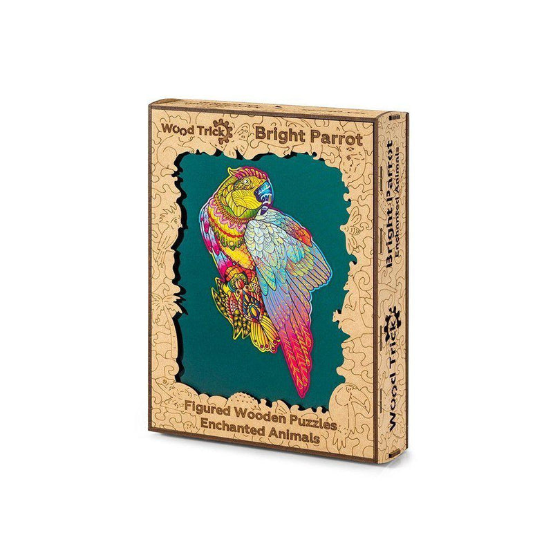 Bright Parrot - wooden colorful puzzle by WoodTrick.