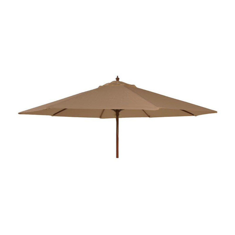 HARDWOOD 2.7M ROUND PARASOL W.PULLEY INC. NIGHT COVER G-Utemøbler-Alexander Rose-Taupe-Kvalitetstid AS