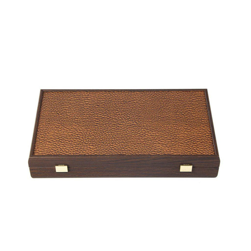 POKER SET in Dark Walnut Wooden case with Brown Leatherette Top-Poker Set-Manopoulos-Large-Kvalitetstid AS