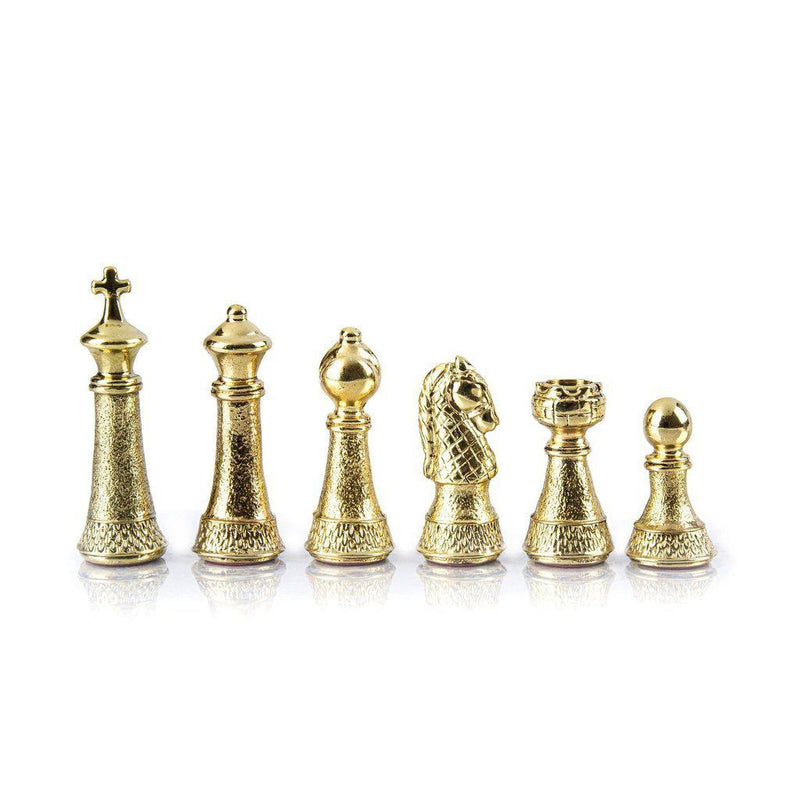 CLASSIC METAL STAUNTON Chessmen (Large) - Gold/Silver-Bordspill-Manopoulos-Large-Kvalitetstid AS